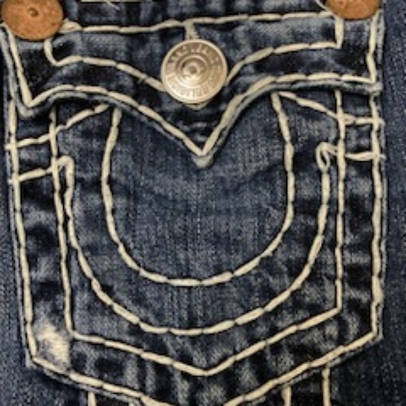 True Religion JIMMY Super T Jacket Dark wash XL Mens Big&Tall Distressed XL - Picture 3 of 10